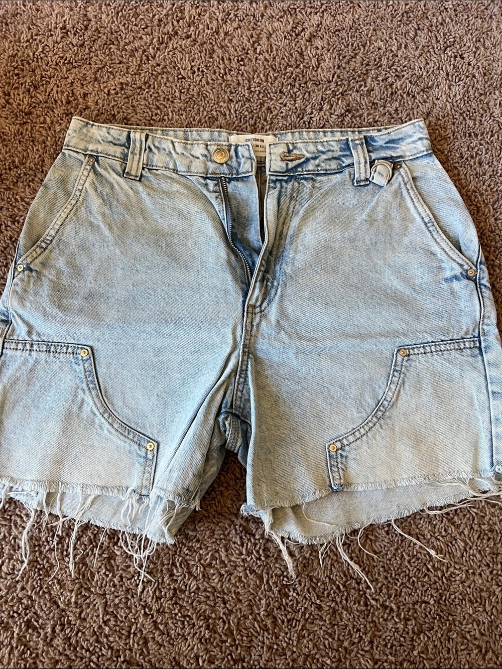 Cotton On 100% Cotton Denim Carpenter Utility Shorts Size 6